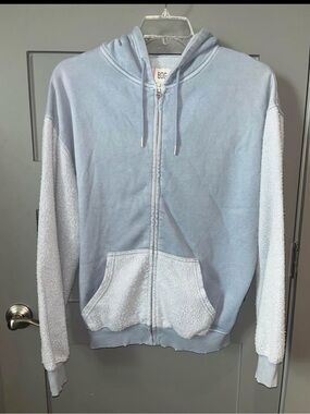 BDG UO Blue Sherpa Sleeve Zip Hoodie - Men's Sz S